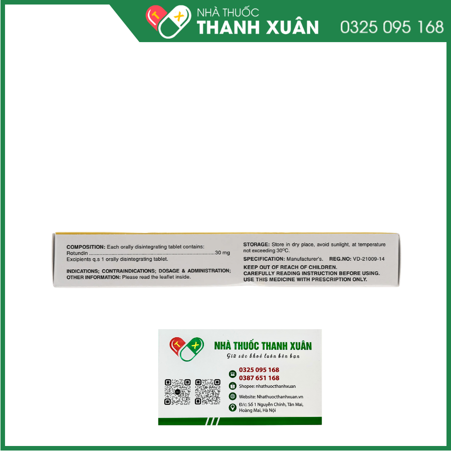 Rotundin-SPM 30mg giúp giảm lo âu, căng thẳng